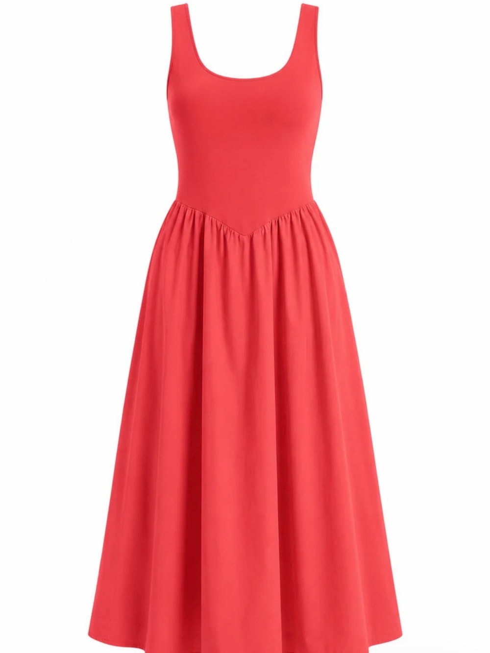 Nation LTD Red Scoop-Neck Midi Dress